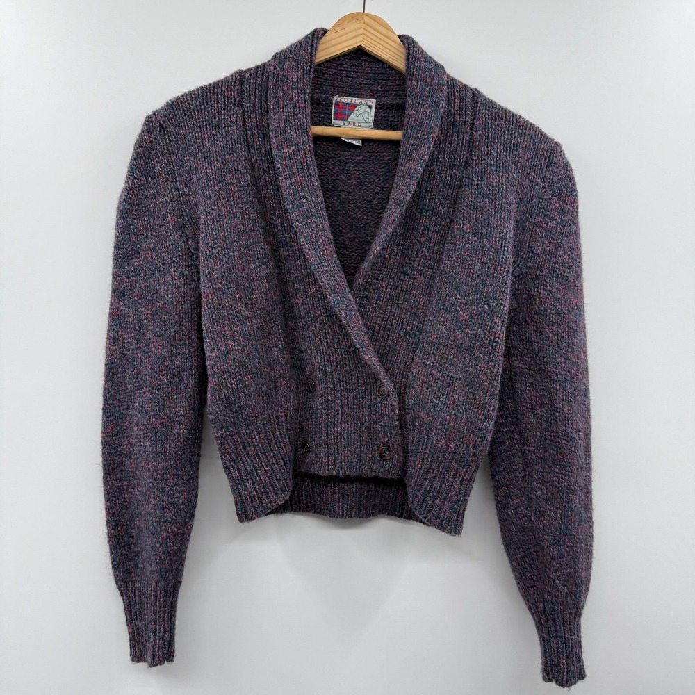 Women's vintage Scotland Yard new English wool cropped cardigan size 36 grandma